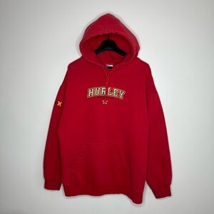 Vintage 00s Hurley International Hoodie Red Logo Star Size XL